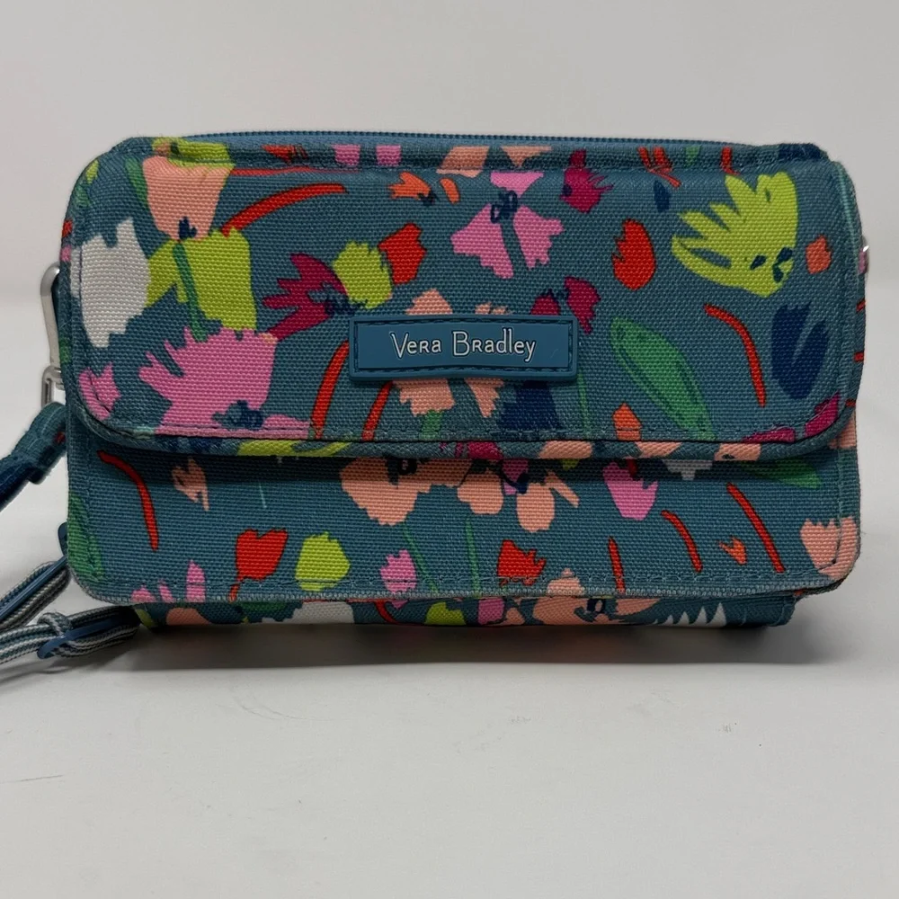 Vera Bradley Floral Wristlet - Teal and Multicolor